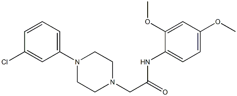 2-[4-(3-chlorophenyl)piperazin-1-yl]-N-(2,4-dimethoxyphenyl)acetamide Struktur