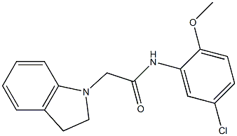 N-(5-chloro-2-methoxyphenyl)-2-(2,3-dihydroindol-1-yl)acetamide Struktur