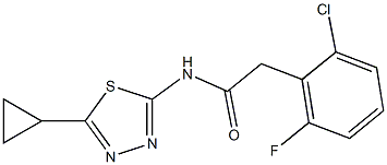 2-(2-chloro-6-fluorophenyl)-N-(5-cyclopropyl-1,3,4-thiadiazol-2-yl)acetamide Struktur