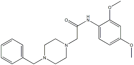 2-(4-benzylpiperazin-1-yl)-N-(2,4-dimethoxyphenyl)acetamide Struktur