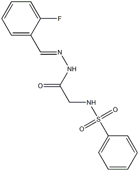 2-(benzenesulfonamido)-N-[(E)-(2-fluorophenyl)methylideneamino]acetamide Struktur