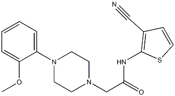 N-(3-cyanothiophen-2-yl)-2-[4-(2-methoxyphenyl)piperazin-1-yl]acetamide Struktur