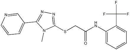 2-[(4-methyl-5-pyridin-3-yl-1,2,4-triazol-3-yl)sulfanyl]-N-[2-(trifluoromethyl)phenyl]acetamide Struktur