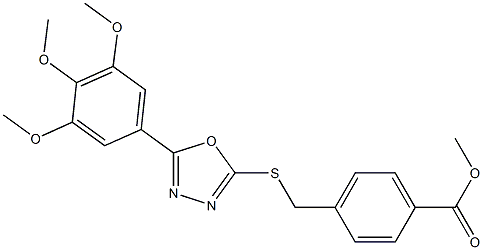 methyl 4-[[5-(3,4,5-trimethoxyphenyl)-1,3,4-oxadiazol-2-yl]sulfanylmethyl]benzoate Struktur