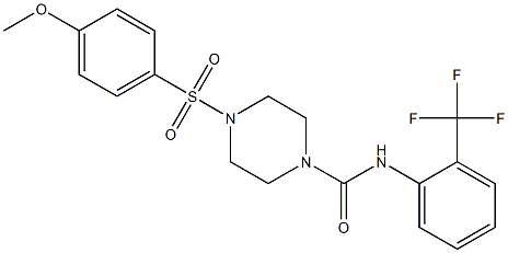 4-(4-methoxyphenyl)sulfonyl-N-[2-(trifluoromethyl)phenyl]piperazine-1-carboxamide Struktur