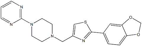 2-(1,3-benzodioxol-5-yl)-4-[(4-pyrimidin-2-ylpiperazin-1-yl)methyl]-1,3-thiazole Struktur