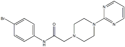 N-(4-bromophenyl)-2-(4-pyrimidin-2-ylpiperazin-1-yl)acetamide Struktur