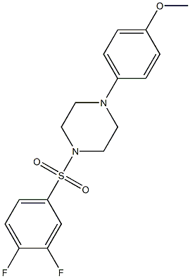 1-(3,4-difluorophenyl)sulfonyl-4-(4-methoxyphenyl)piperazine Struktur