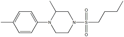 4-butylsulfonyl-2-methyl-1-(4-methylphenyl)piperazine Struktur