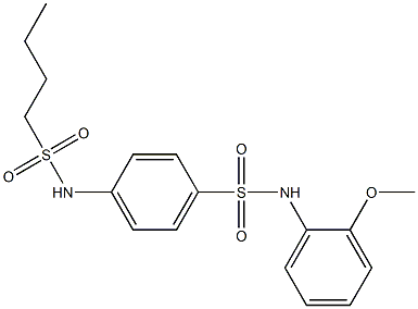 4-(butylsulfonylamino)-N-(2-methoxyphenyl)benzenesulfonamide Struktur