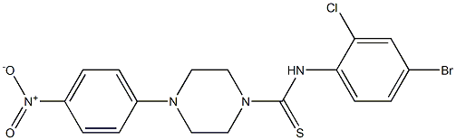 N-(4-bromo-2-chlorophenyl)-4-(4-nitrophenyl)piperazine-1-carbothioamide Struktur