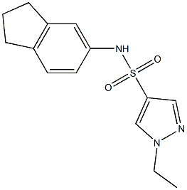 N-(2,3-dihydro-1H-inden-5-yl)-1-ethylpyrazole-4-sulfonamide Struktur