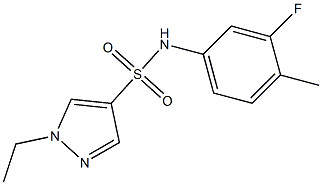 1-ethyl-N-(3-fluoro-4-methylphenyl)pyrazole-4-sulfonamide Struktur