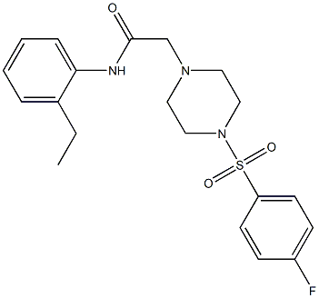 N-(2-ethylphenyl)-2-[4-(4-fluorophenyl)sulfonylpiperazin-1-yl]acetamide Struktur