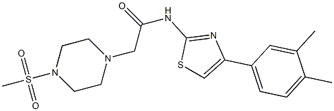 N-[4-(3,4-dimethylphenyl)-1,3-thiazol-2-yl]-2-(4-methylsulfonylpiperazin-1-yl)acetamide Struktur