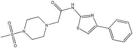 2-(4-methylsulfonylpiperazin-1-yl)-N-(4-phenyl-1,3-thiazol-2-yl)acetamide Struktur