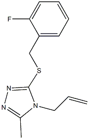 3-[(2-fluorophenyl)methylsulfanyl]-5-methyl-4-prop-2-enyl-1,2,4-triazole Struktur