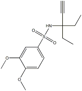 N-(3-ethylpent-1-yn-3-yl)-3,4-dimethoxybenzenesulfonamide Struktur