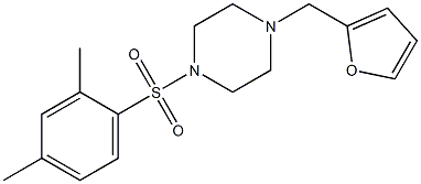 1-(2,4-dimethylphenyl)sulfonyl-4-(furan-2-ylmethyl)piperazine Struktur