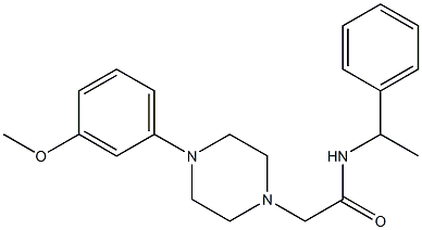 2-[4-(3-methoxyphenyl)piperazin-1-yl]-N-(1-phenylethyl)acetamide Struktur