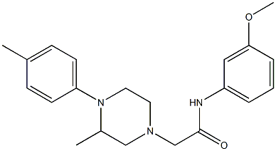 N-(3-methoxyphenyl)-2-[3-methyl-4-(4-methylphenyl)piperazin-1-yl]acetamide Struktur