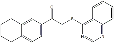 2-quinazolin-4-ylsulfanyl-1-(5,6,7,8-tetrahydronaphthalen-2-yl)ethanone Struktur