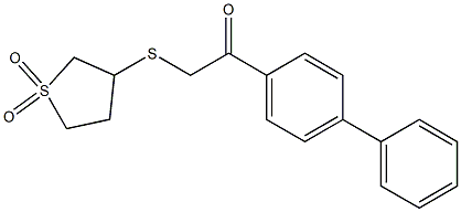 2-(1,1-dioxothiolan-3-yl)sulfanyl-1-(4-phenylphenyl)ethanone Struktur