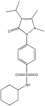 N-cyclohexyl-4-(2,3-dimethyl-5-oxo-4-propan-2-ylpyrazol-1-yl)benzenesulfonamide Struktur