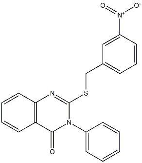 2-[(3-nitrophenyl)methylsulfanyl]-3-phenylquinazolin-4-one Struktur