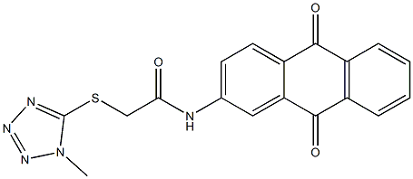 N-(9,10-dioxoanthracen-2-yl)-2-(1-methyltetrazol-5-yl)sulfanylacetamide Struktur