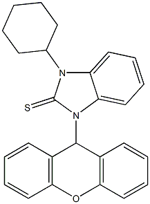 1-cyclohexyl-3-(9H-xanthen-9-yl)benzimidazole-2-thione Struktur