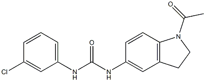 1-(1-acetyl-2,3-dihydroindol-5-yl)-3-(3-chlorophenyl)urea Struktur