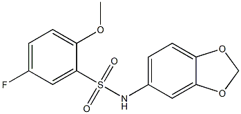 N-(1,3-benzodioxol-5-yl)-5-fluoro-2-methoxybenzenesulfonamide Structure