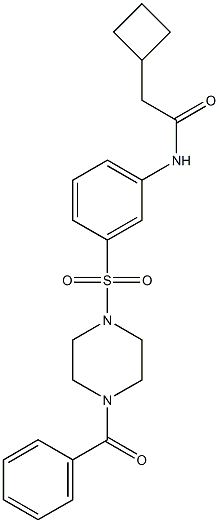 N-[3-(4-benzoylpiperazin-1-yl)sulfonylphenyl]-2-cyclobutylacetamide Struktur