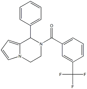 (1-phenyl-3,4-dihydro-1H-pyrrolo[1,2-a]pyrazin-2-yl)-[3-(trifluoromethyl)phenyl]methanone Struktur