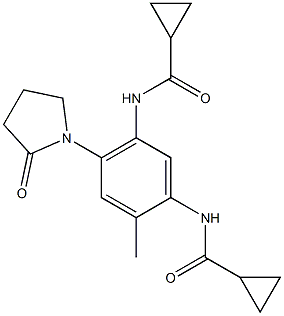 N-[5-(cyclopropanecarbonylamino)-2-methyl-4-(2-oxopyrrolidin-1-yl)phenyl]cyclopropanecarboxamide Struktur