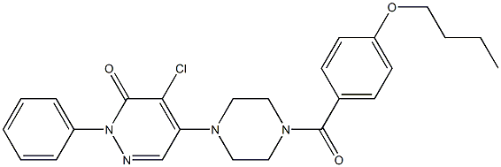 5-[4-(4-butoxybenzoyl)piperazin-1-yl]-4-chloro-2-phenylpyridazin-3-one Struktur