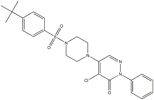 5-[4-(4-tert-butylphenyl)sulfonylpiperazin-1-yl]-4-chloro-2-phenylpyridazin-3-one Struktur