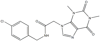 N-[(4-chlorophenyl)methyl]-2-(1,3-dimethyl-2,6-dioxopurin-9-yl)acetamide Structure