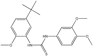 1-(5-tert-butyl-2-methoxyphenyl)-3-(3,4-dimethoxyphenyl)thiourea Struktur