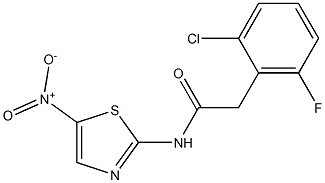 2-(2-chloro-6-fluorophenyl)-N-(5-nitro-1,3-thiazol-2-yl)acetamide Struktur