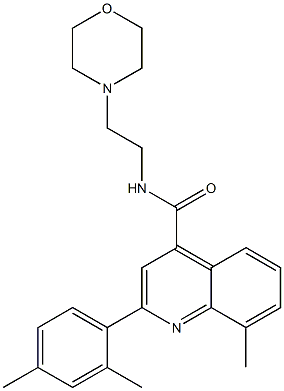 2-(2,4-dimethylphenyl)-8-methyl-N-(2-morpholin-4-ylethyl)quinoline-4-carboxamide Struktur