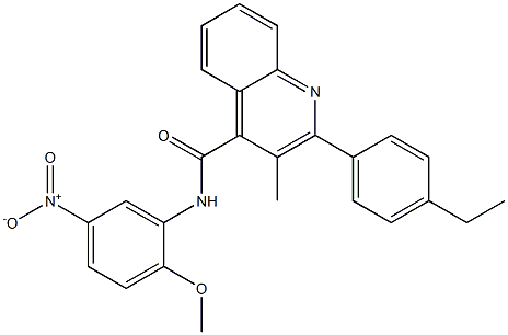 2-(4-ethylphenyl)-N-(2-methoxy-5-nitrophenyl)-3-methylquinoline-4-carboxamide Struktur