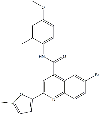 6-bromo-N-(4-methoxy-2-methylphenyl)-2-(5-methylfuran-2-yl)quinoline-4-carboxamide Struktur