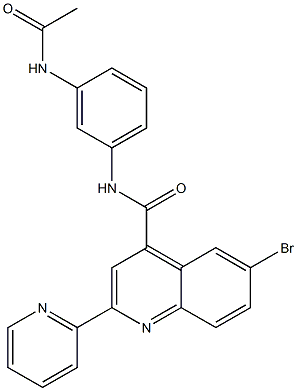 N-(3-acetamidophenyl)-6-bromo-2-pyridin-2-ylquinoline-4-carboxamide Struktur