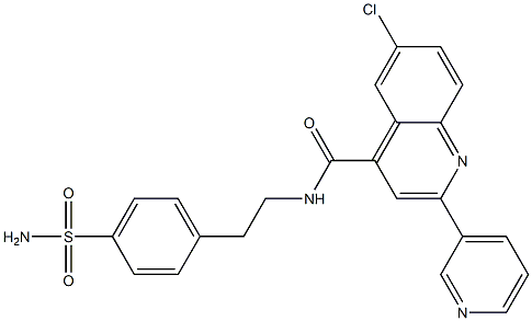 6-chloro-2-pyridin-3-yl-N-[2-(4-sulfamoylphenyl)ethyl]quinoline-4-carboxamide Struktur