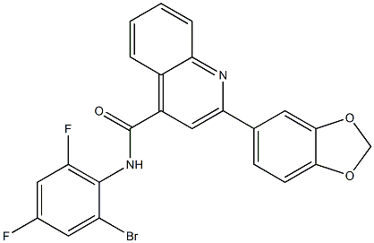 2-(1,3-benzodioxol-5-yl)-N-(2-bromo-4,6-difluorophenyl)quinoline-4-carboxamide Struktur