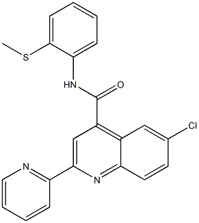 6-chloro-N-(2-methylsulfanylphenyl)-2-pyridin-2-ylquinoline-4-carboxamide Struktur