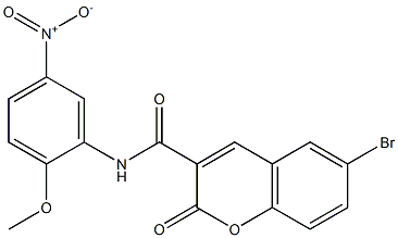 6-bromo-N-(2-methoxy-5-nitrophenyl)-2-oxochromene-3-carboxamide Struktur