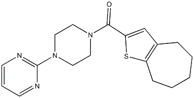 (4-pyrimidin-2-ylpiperazin-1-yl)-(5,6,7,8-tetrahydro-4H-cyclohepta[b]thiophen-2-yl)methanone Structure